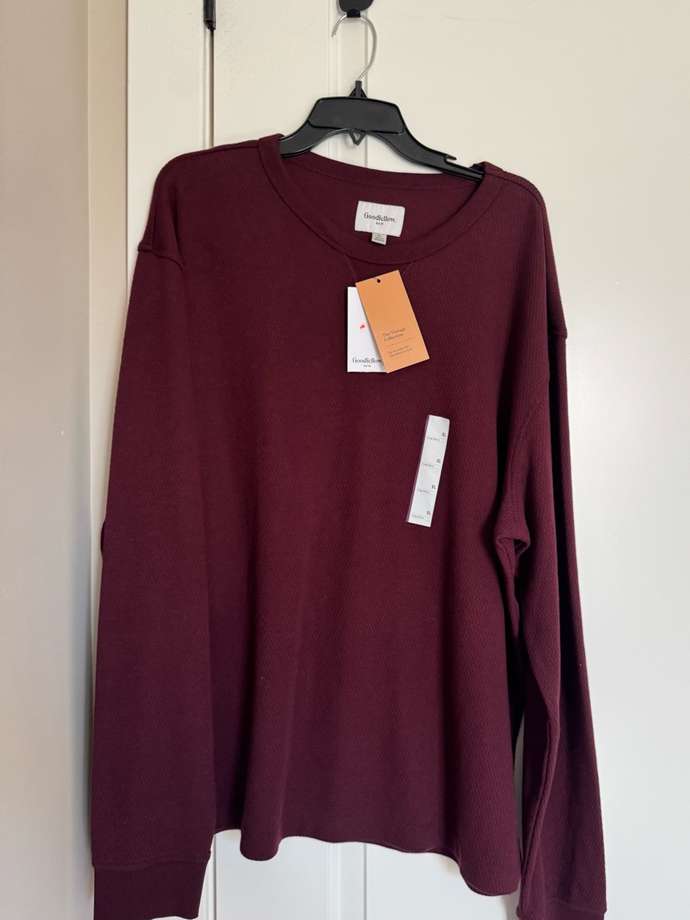 Goodfellow & Co Waffle Crewneck Sweater - Burgundy